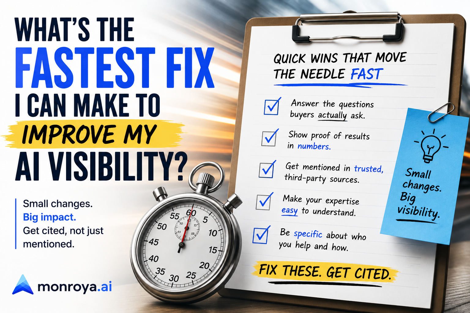What's the Fastest Fix I Can Make to Improve My AI Visibility?