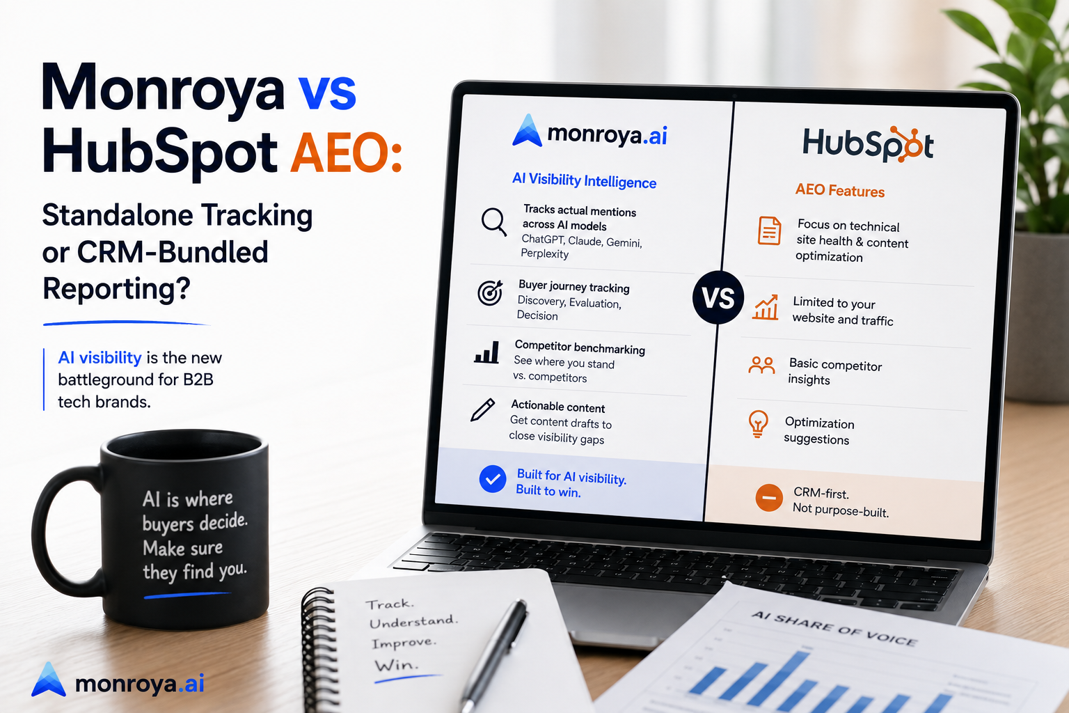 Monroya vs HubSpot AEO: Standalone Tracking or CRM-Bundled Reporting?