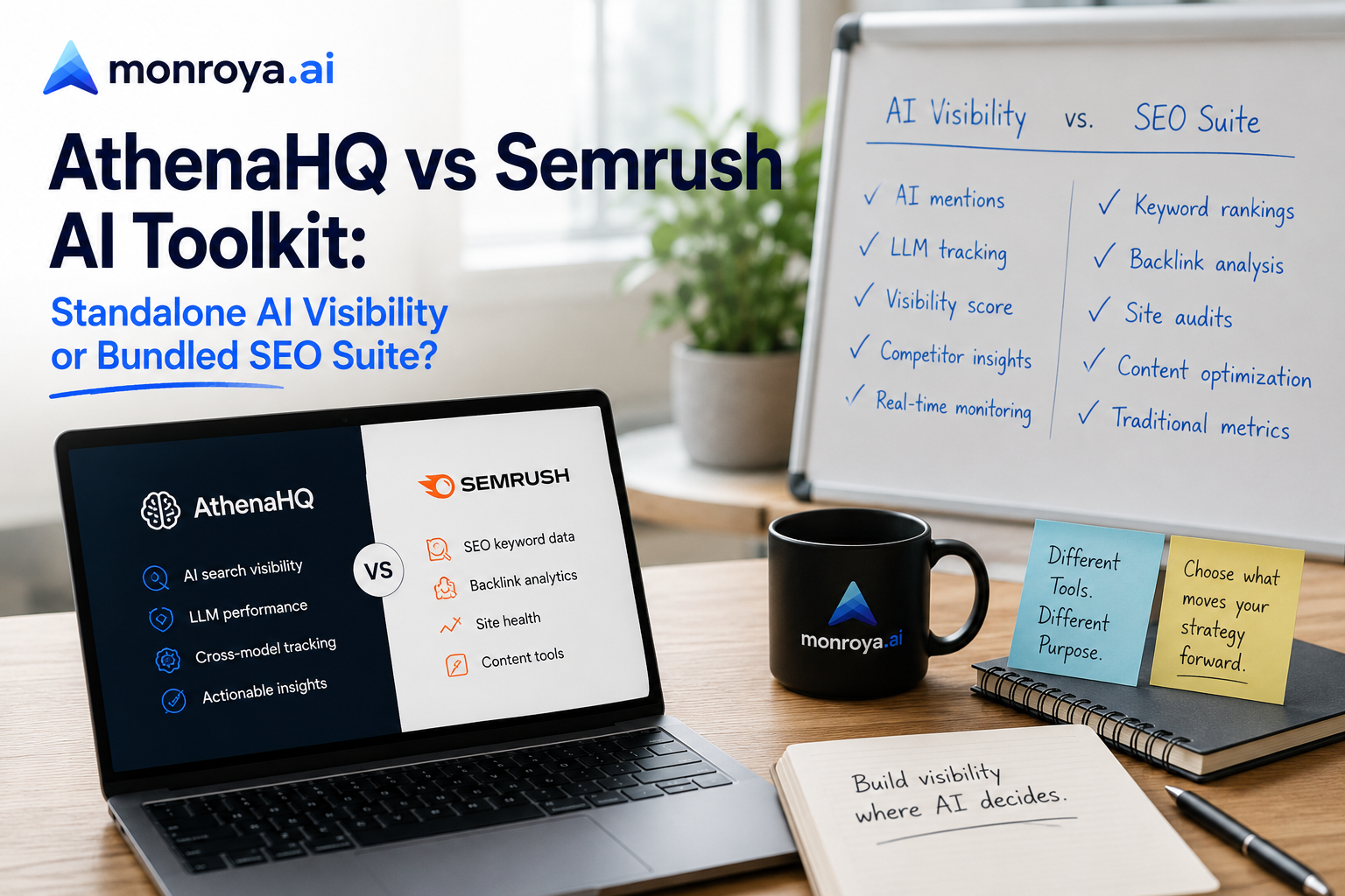 AthenaHQ vs Semrush AI Toolkit: Standalone AI Visibility or Bundled SEO Suite?