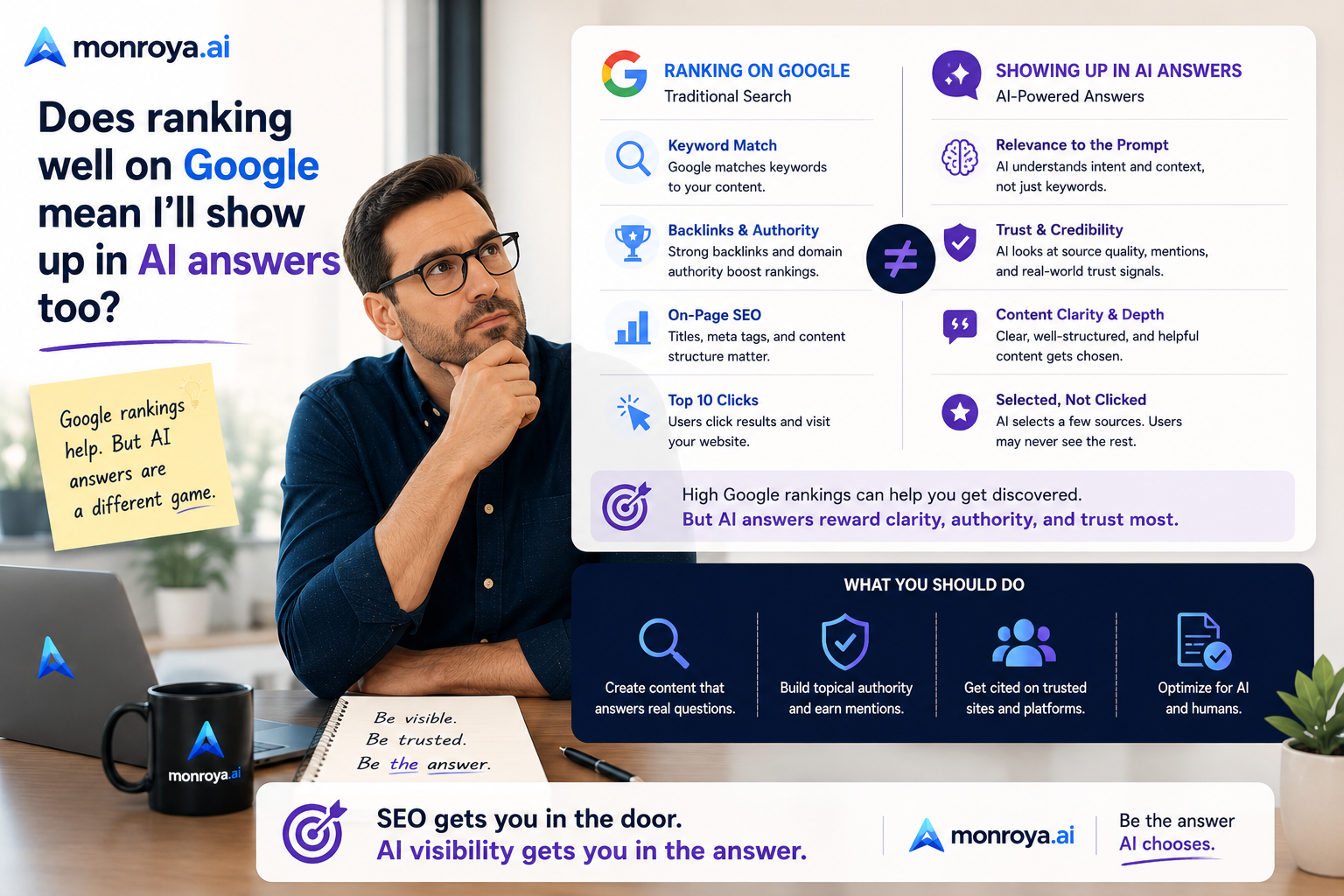 Does ranking well on Google mean I'll show up in AI answers too?