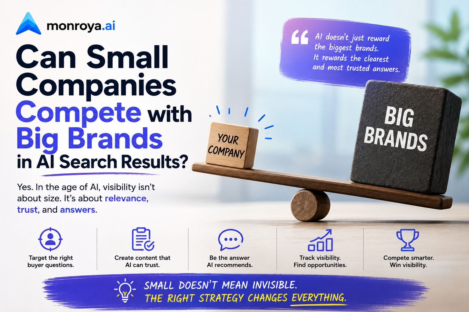 Can small companies compete with big brands in AI search results?